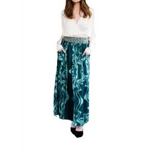 Elegant Teal Maxi Skirt